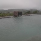 栗駒高原を一望できる栗駒山荘の露天風呂。