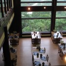 栗駒山荘のレストラン。岩魚料理が絶品らしい。